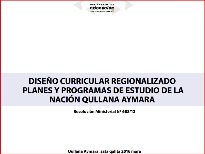 curriculum regionalizado aymara