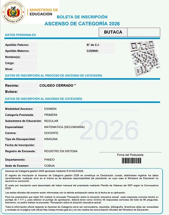 Imprima su Butaca para el Ascenso de Categoria 2026